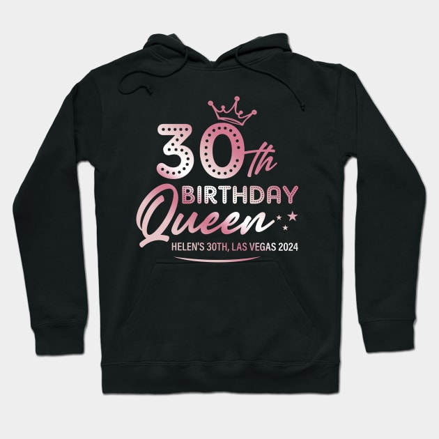 ROSE GOLD 30th Birthday Queen Las vegas Bday Gift For Women Mother day Hoodie by FortuneFrenzy